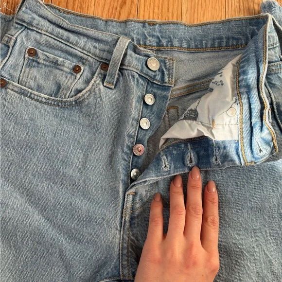 Women's Light Blue Straight Leg Jeans - Picture 5 of 11